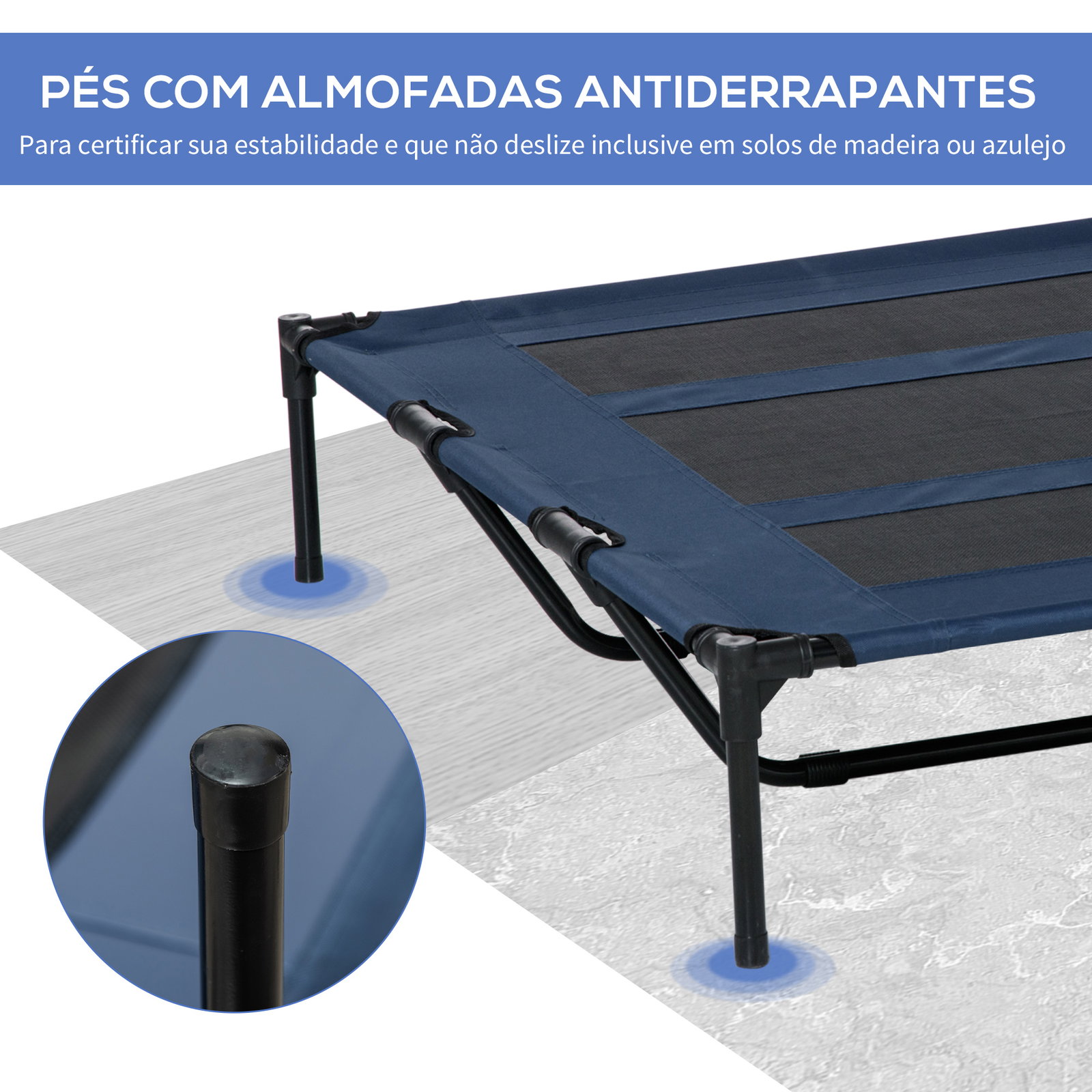 Cama para Animais de Estimação Cama Elevada para Cães Gatos com Tecido Transpirável para Dormir Relaxar Exterior Jardim Terraço