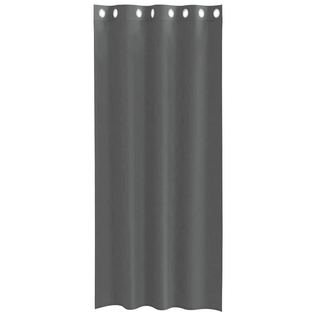 Cortinas de voile com ilhós 2 pcs cinzento-escuro 140x245 cm