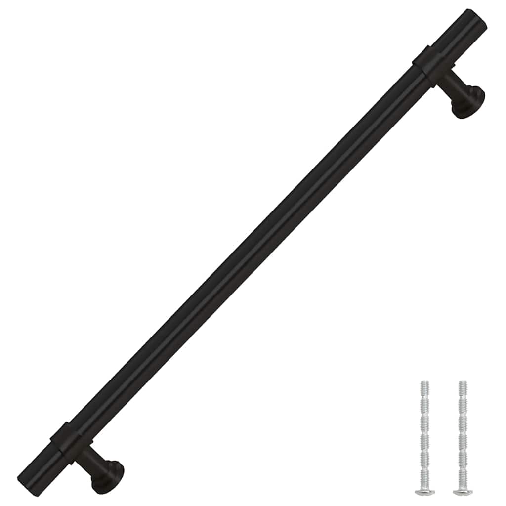 Puxadores para móveis 5 pcs 192 mm aço inoxidável preto