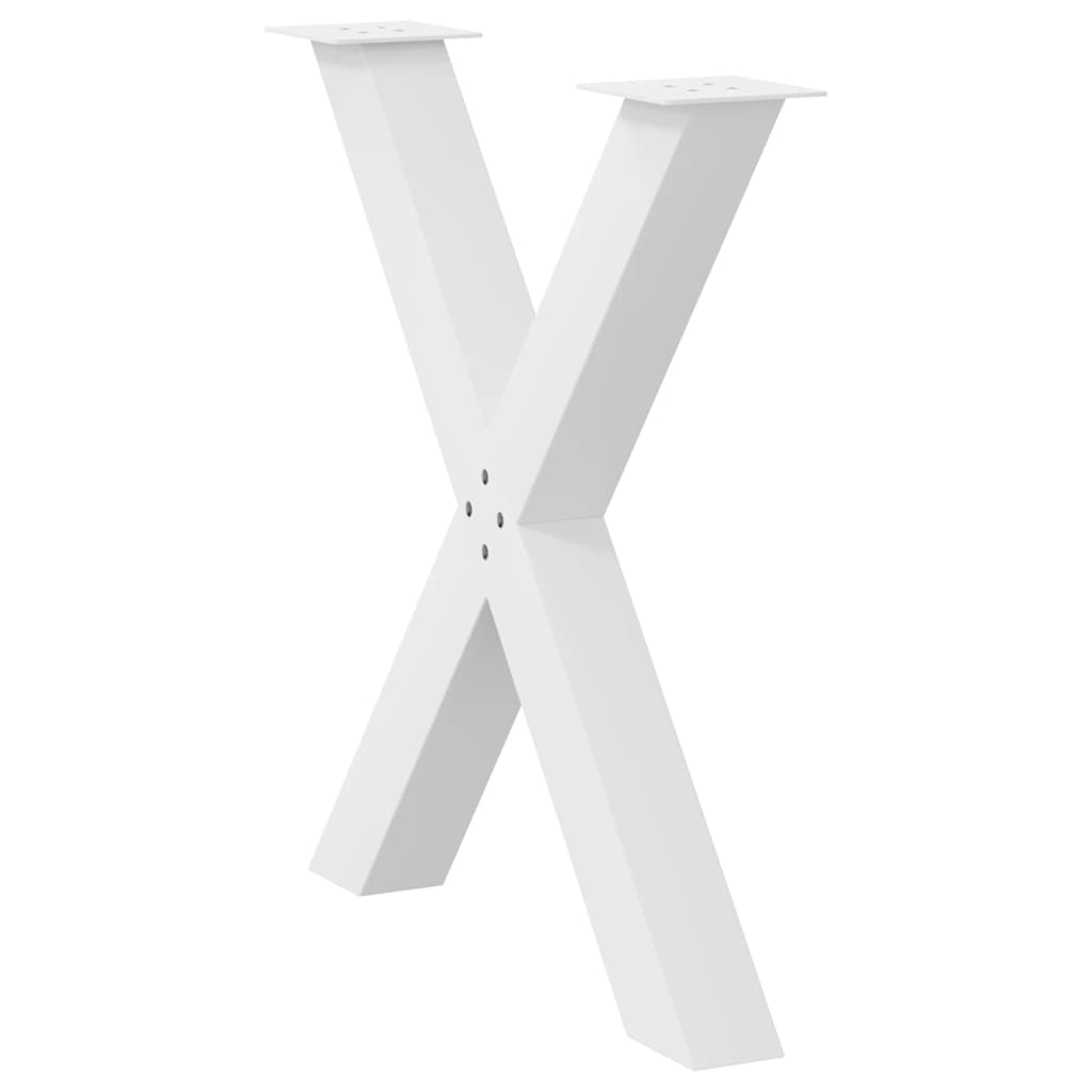 Pés para mesa de jantar em formato de x, 3 peças, branco, 80x (72-73) cm, aço