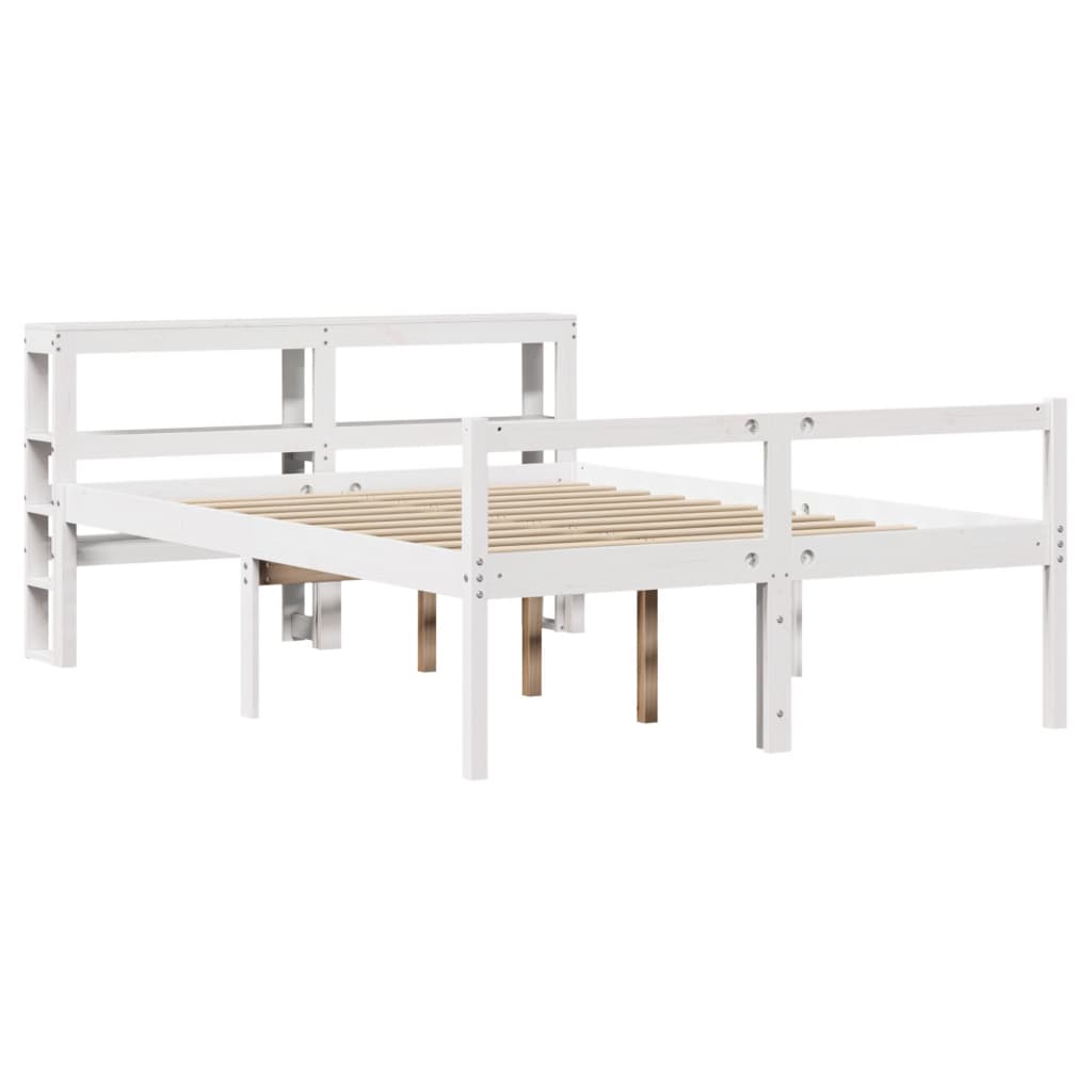 Cama para idosos com cabeceira 120x190 cm pinho maciço branco