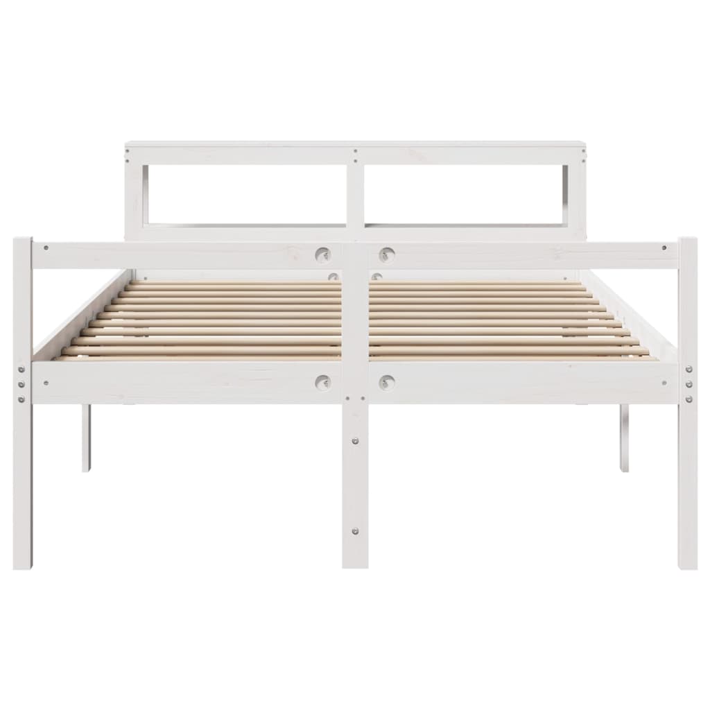 Cama para idosos com cabeceira 120x190 cm pinho maciço branco