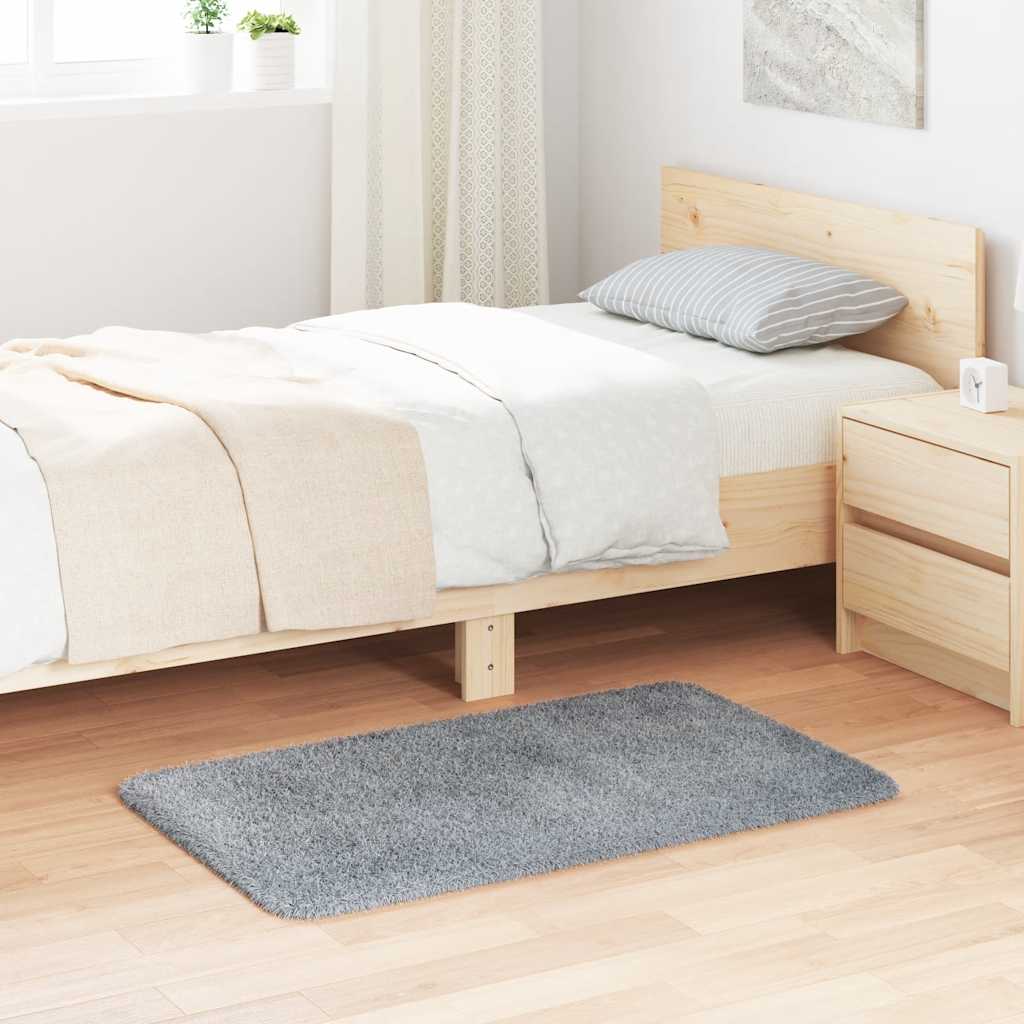 Tapete shaggy de pelo alto navarra 60x100 cm cinzento-claro