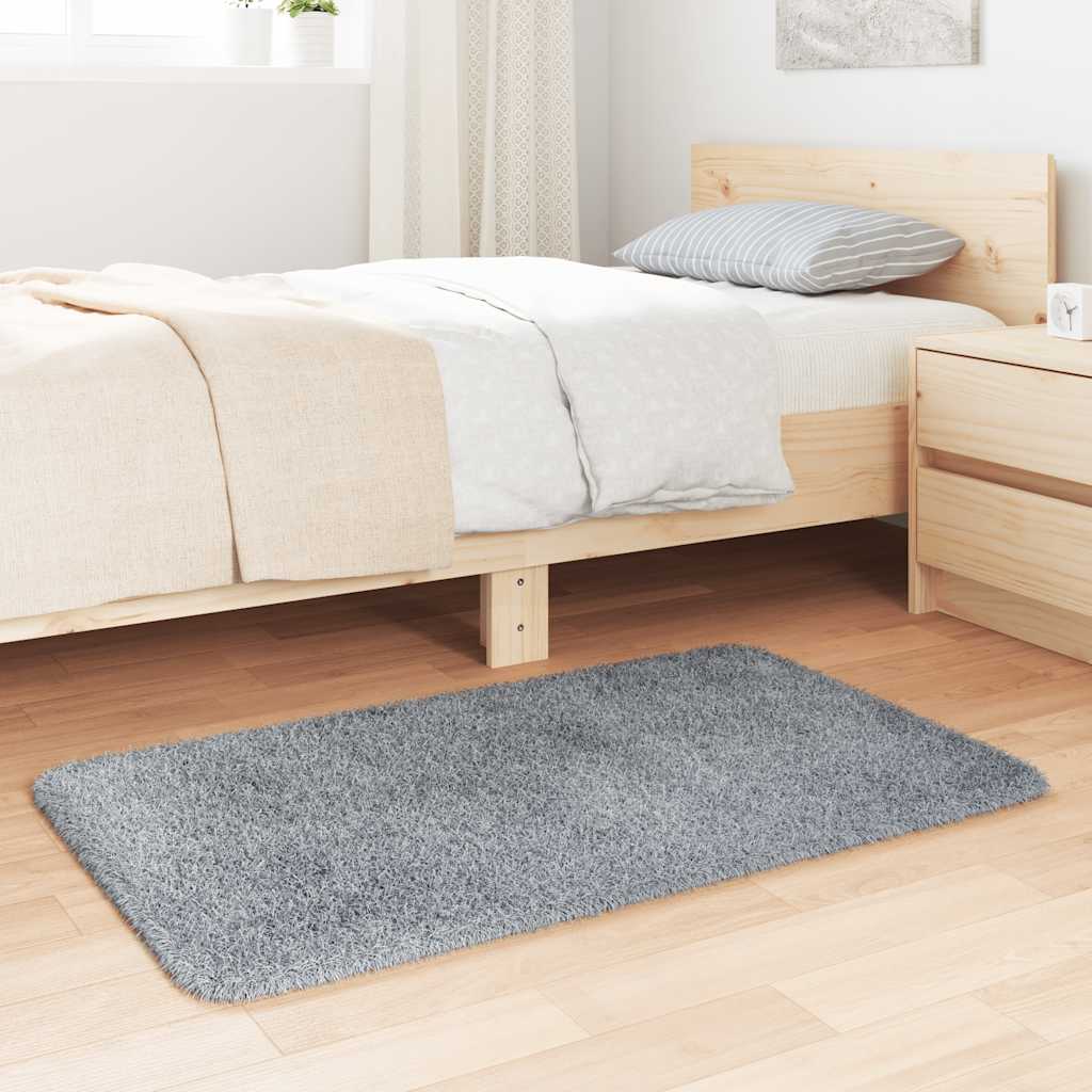 Tapete shaggy de pelo alto navarra 60x100 cm cinzento-claro