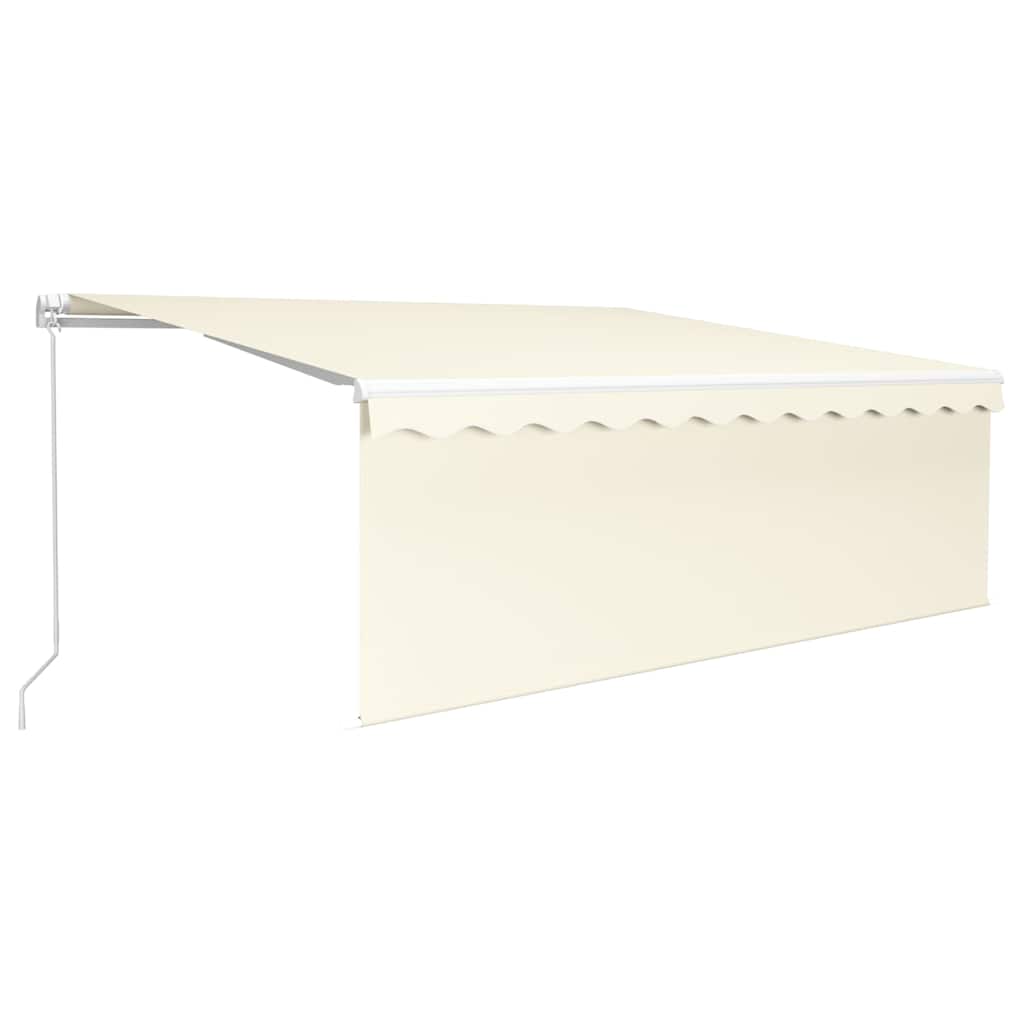 Toldo retrátil manual com estore e luzes LED 4x3 m cor creme