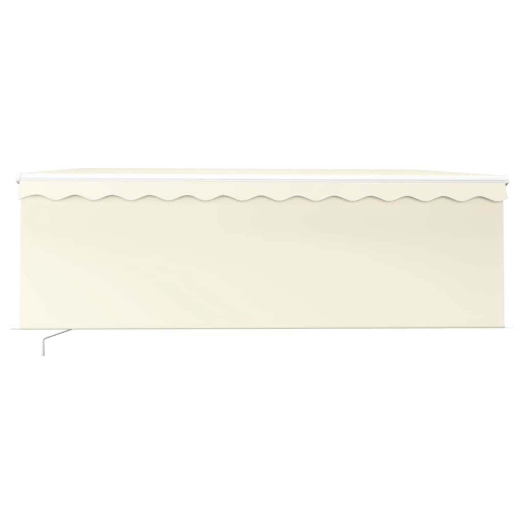 Toldo retrátil manual com estore e luzes LED 4x3 m cor creme