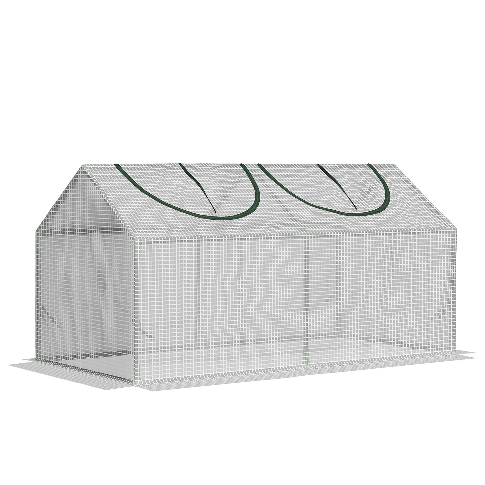 Estufa 119x60x60cm Estufa de Jardim com 2 Janelas Enroláveis para Cultivo de Plantas Verduras Flores Branco Translúcido
