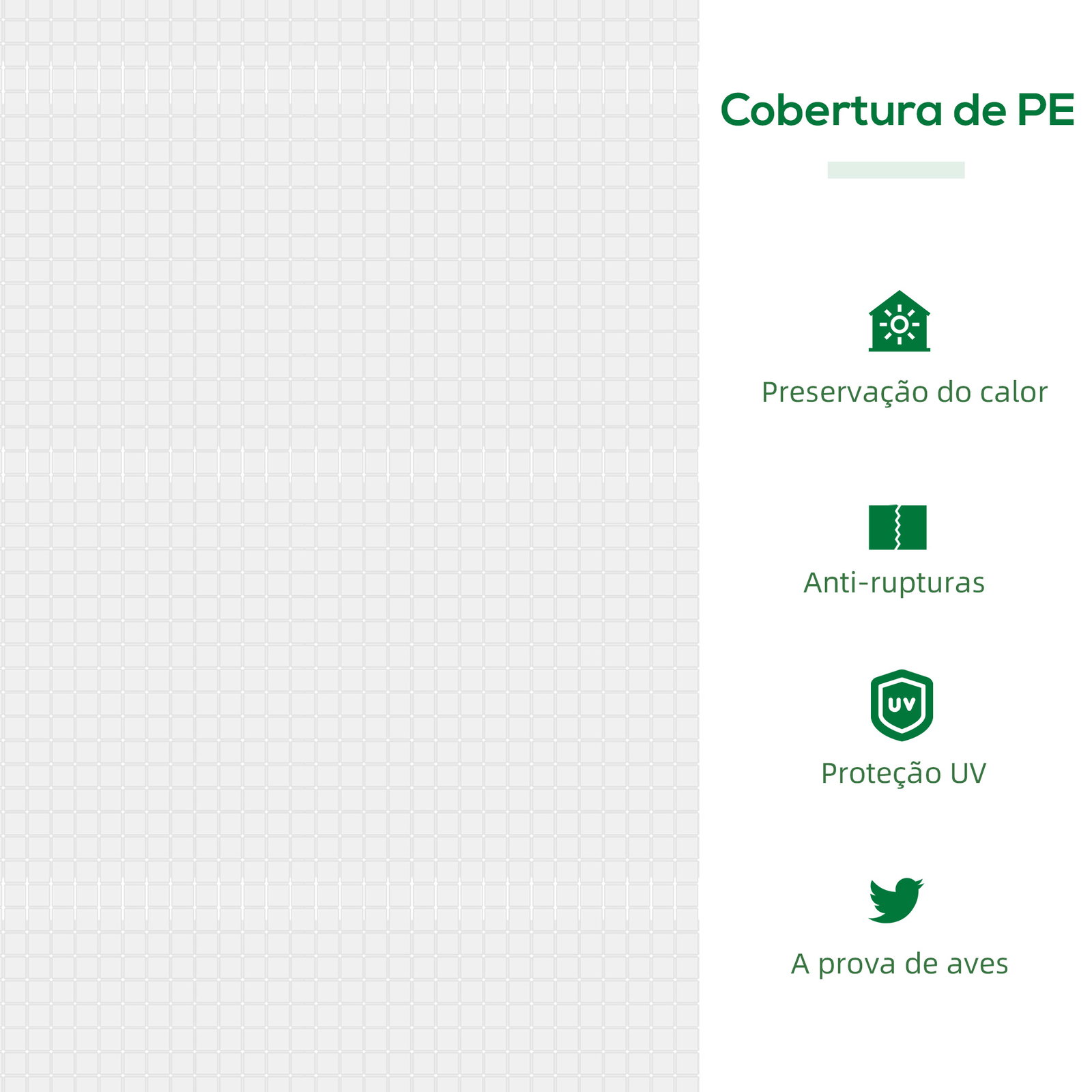 Estufa 119x60x60cm Estufa de Jardim com 2 Janelas Enroláveis para Cultivo de Plantas Verduras Flores Branco Translúcido