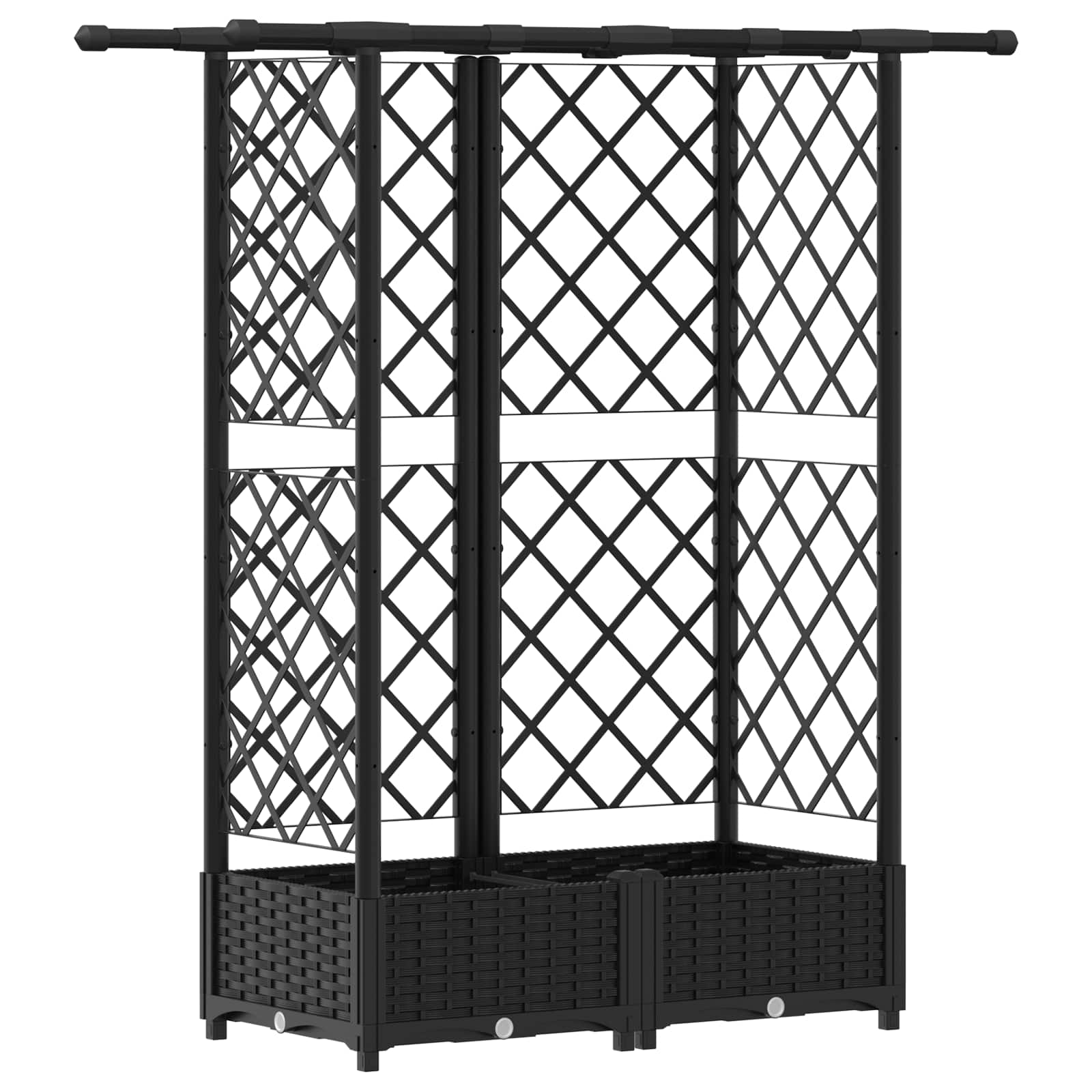Cama elevada com treliça e telhado preto 124 x 40 x 121 cm PP