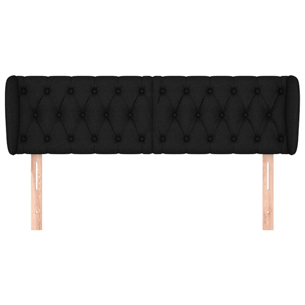 Cabeceira de cama c/ abas tecido 163x23x78/88 cm preto