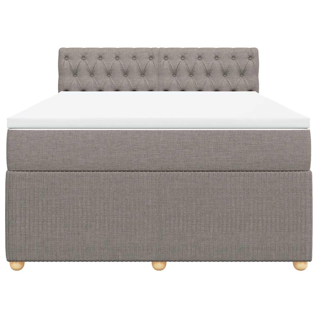 Cama com molas/colchão 140x190 cm tecido castanho-acinzentado