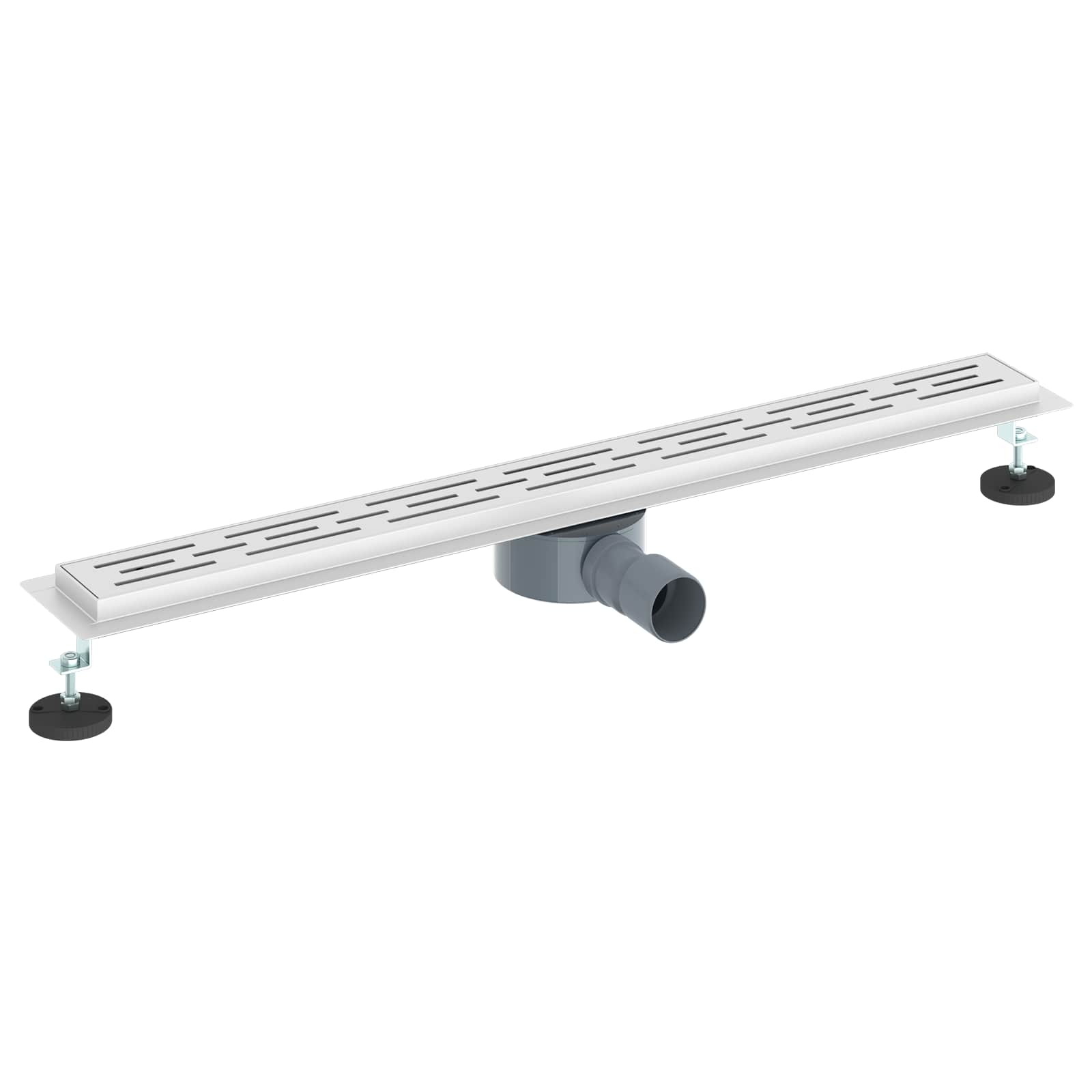 Ralo de chuveiro com tampa de vidro e sifão 360° prateado 80 cm