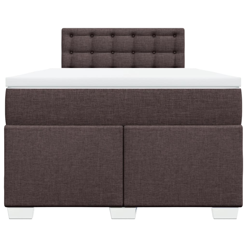 Cama com molas/colchão 120x200 cm tecido castanho-escuro