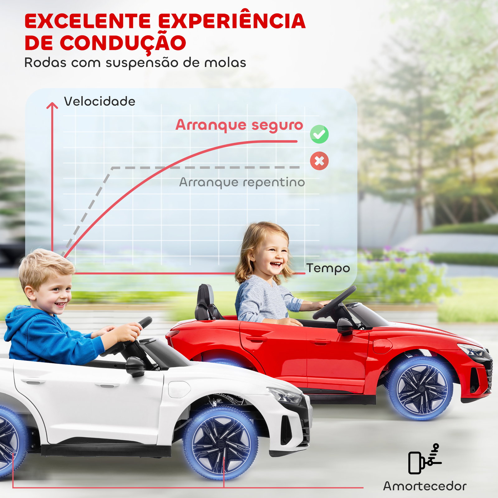 Carro elétrico audi rs e-tron gt 12v com 2 motores controlo remoto faróis LED buzina música USB 3-5km/h 103x58x41 cm vermelho