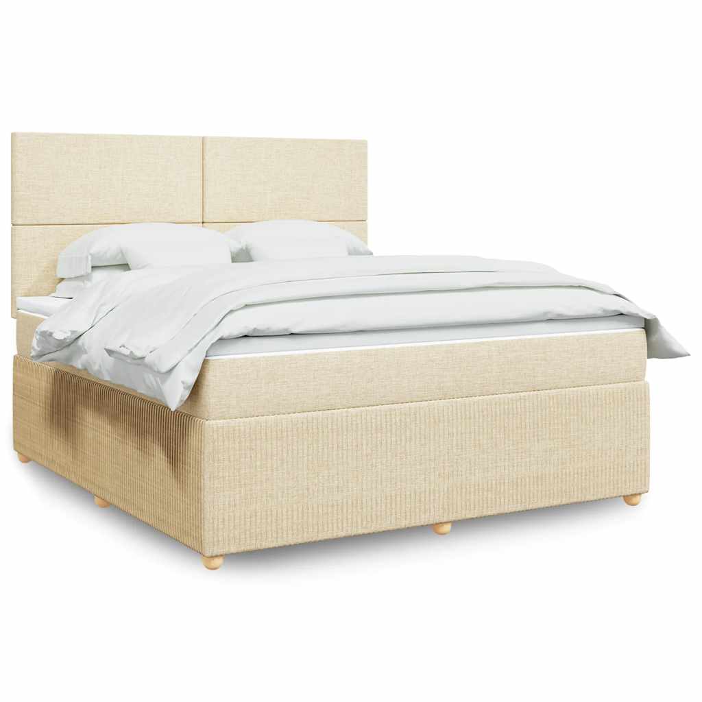 Cama com molas/colchão 180x200 cm tecido cor creme