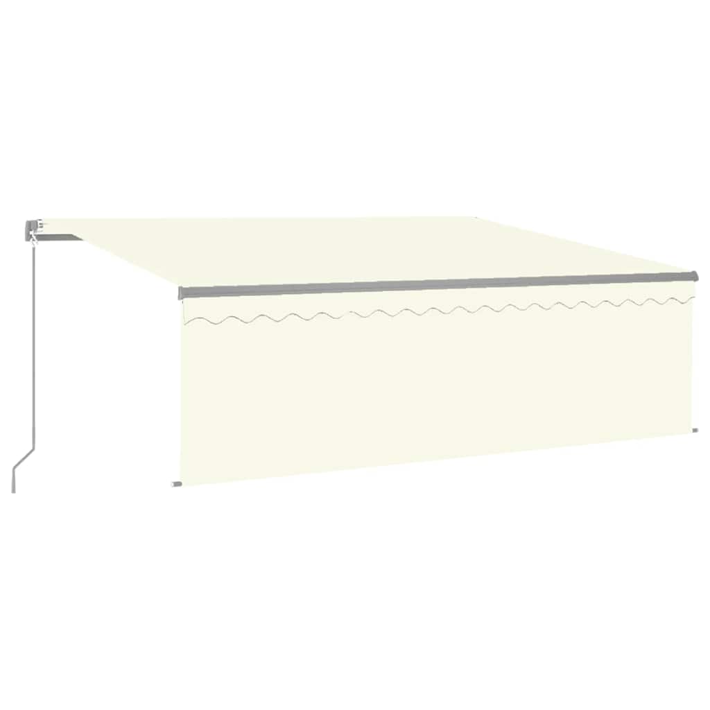 Toldo retrátil manual com estore e luzes LED 4x3 m cor creme
