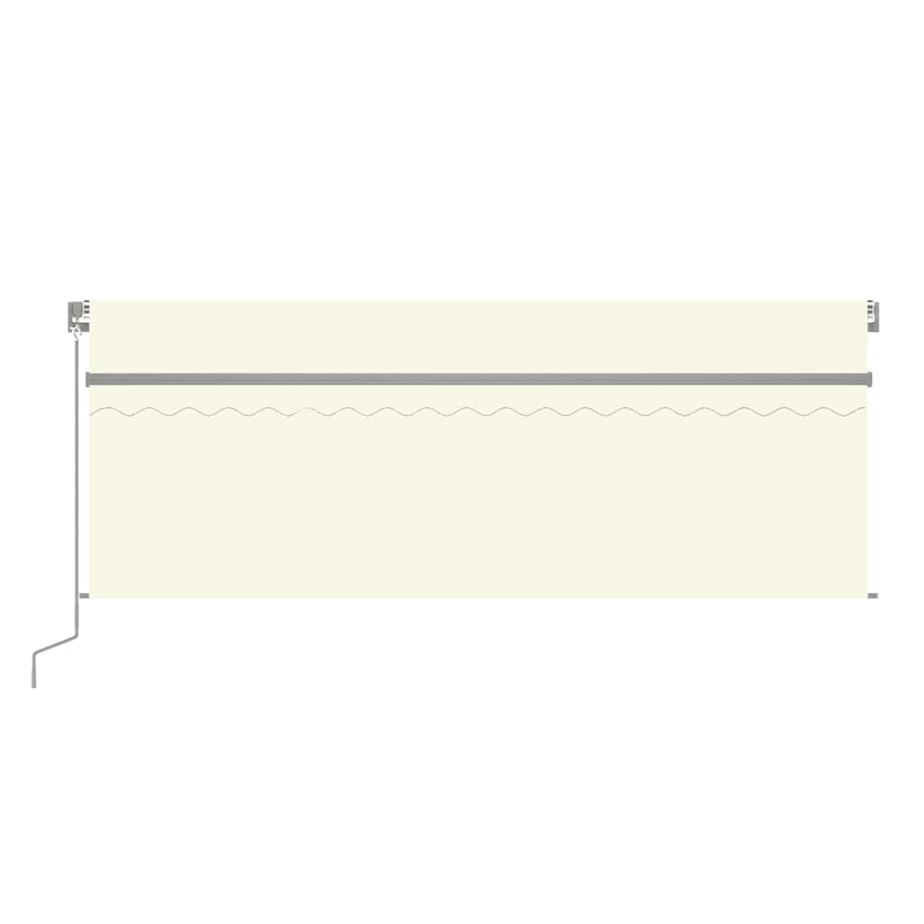 Toldo retrátil manual com estore e luzes LED 4x3 m cor creme