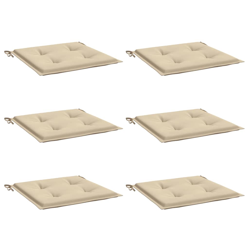 Almofadões p/ cadeiras jardim 6 pcs 40x40x4 cm oxford bege