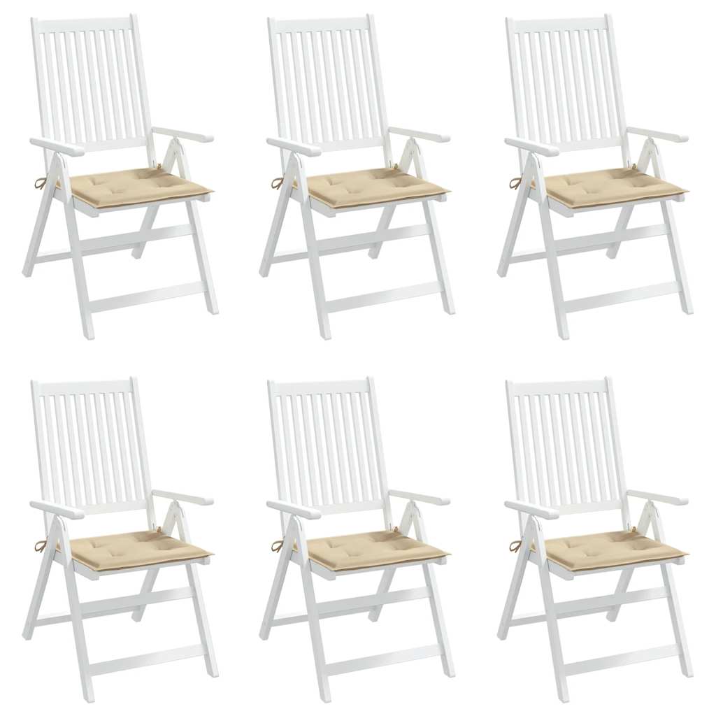 Almofadões p/ cadeiras jardim 6 pcs 40x40x4 cm oxford bege
