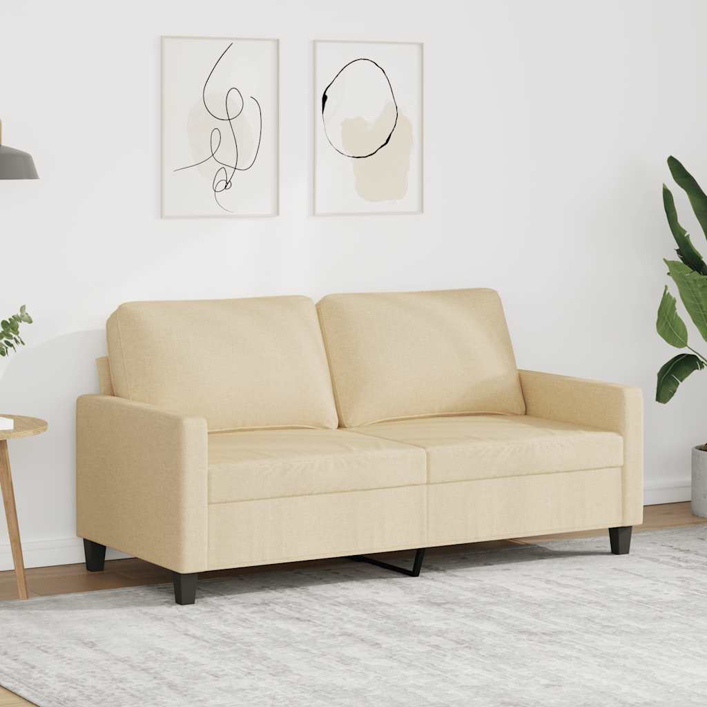 Sofá de 2 lugares tecido 140 cm cor creme