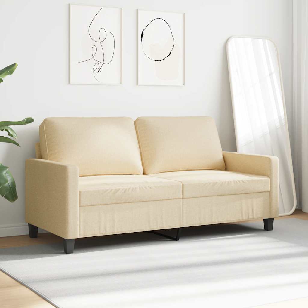 Sofá de 2 lugares tecido 140 cm cor creme
