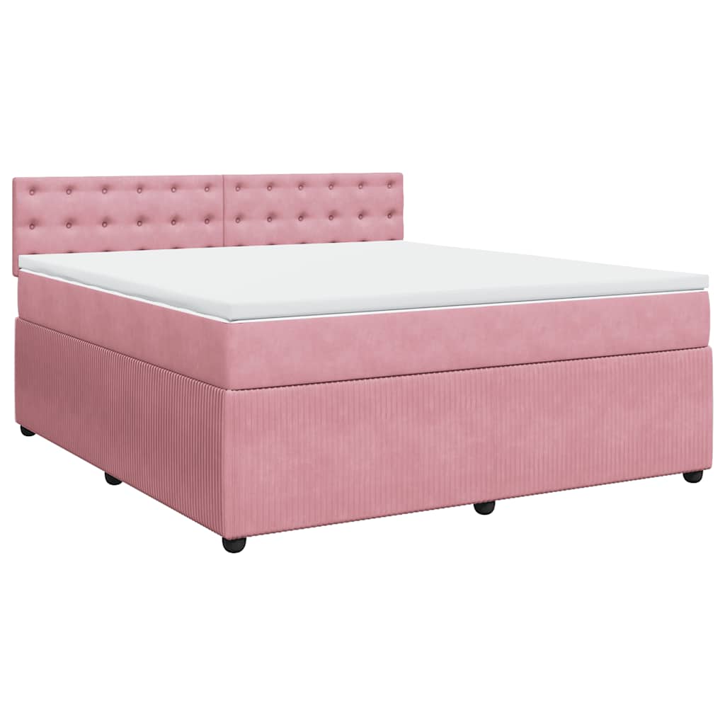 Cama com molas/colchão 180x200 cm veludo rosa