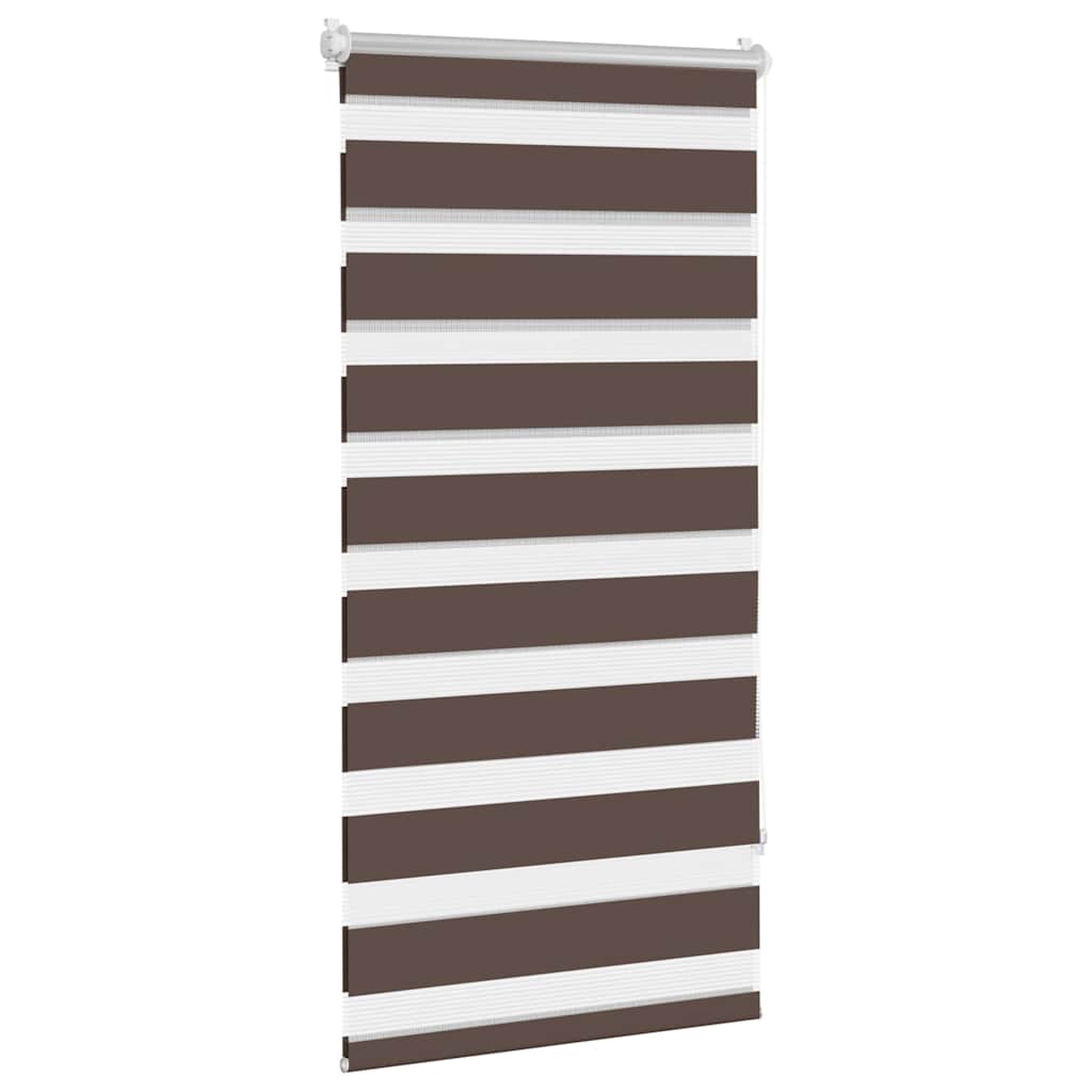 Cortina zebra 60,9x120 cm, largura do tecido 56,7 cm, cor café