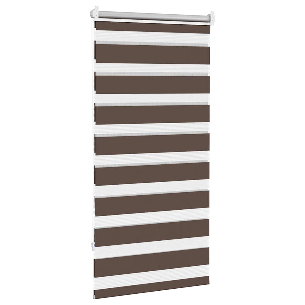Cortina zebra 60,9x120 cm, largura do tecido 56,7 cm, cor café