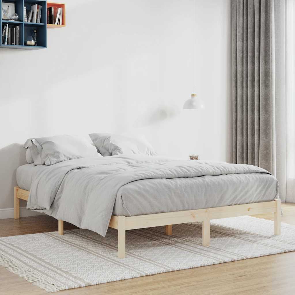 Cama sem colchão 193x203 cm king madeira de pinho maciça