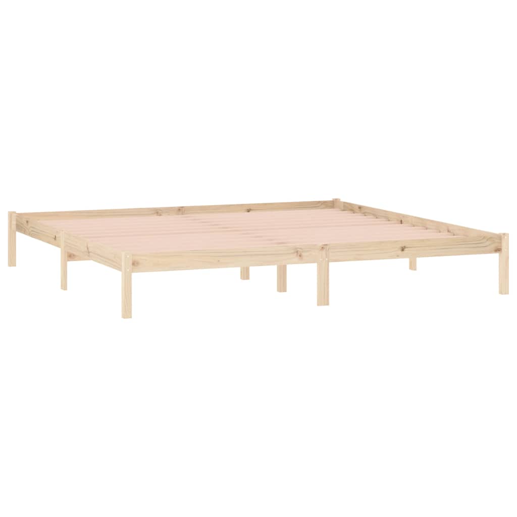 Cama sem colchão 193x203 cm king madeira de pinho maciça