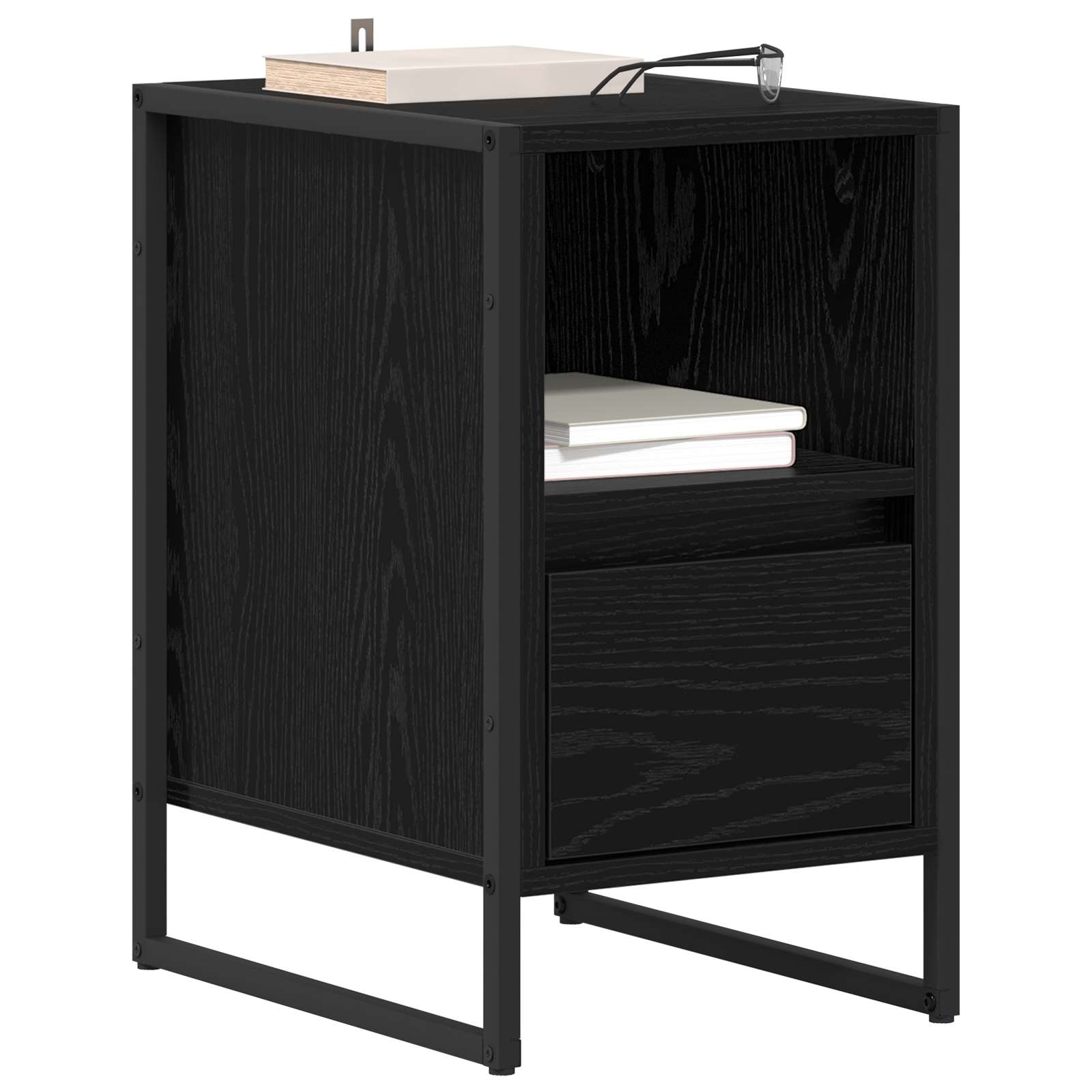 Mesa-de-cabeceira carvalho preto 39,5 x 30 x 50 cm