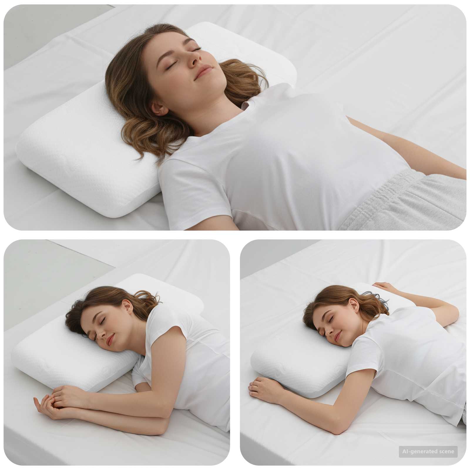 Travesseiro para dormir liso branco 70 x 36 x 13,5 cm