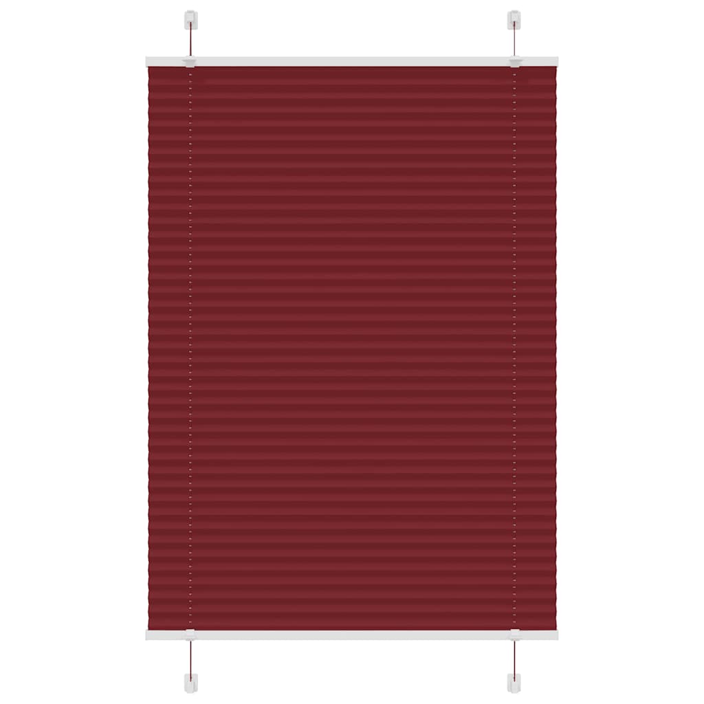 Plissado cego bordéus vermelho 100x150 cm largura tecido