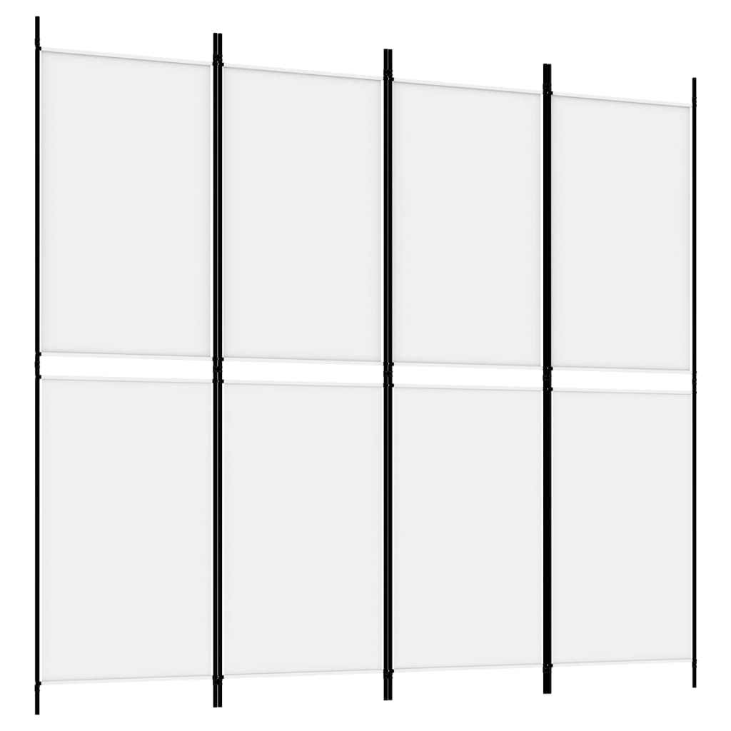 Biombo/divisória com 4 painéis 200x180 cm tecido branco