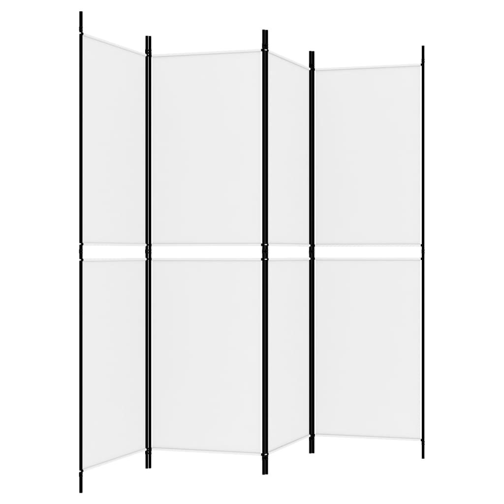 Biombo/divisória com 4 painéis 200x180 cm tecido branco