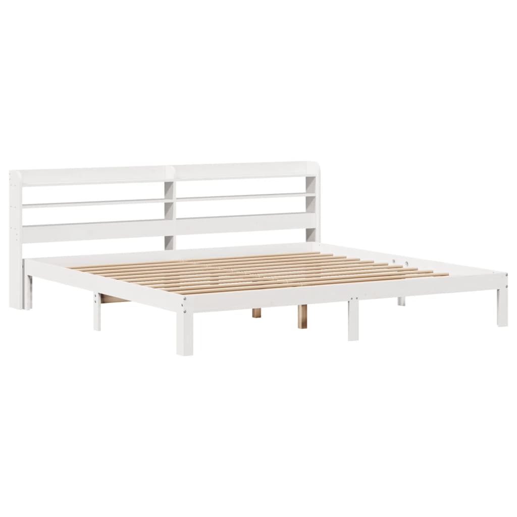 Estrutura de cama c/ cabeceira sem colchão 180x200 cm branco