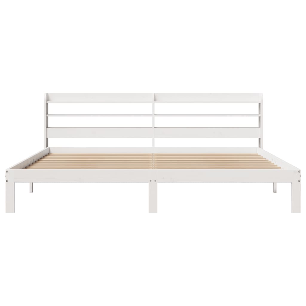 Estrutura de cama c/ cabeceira sem colchão 180x200 cm branco