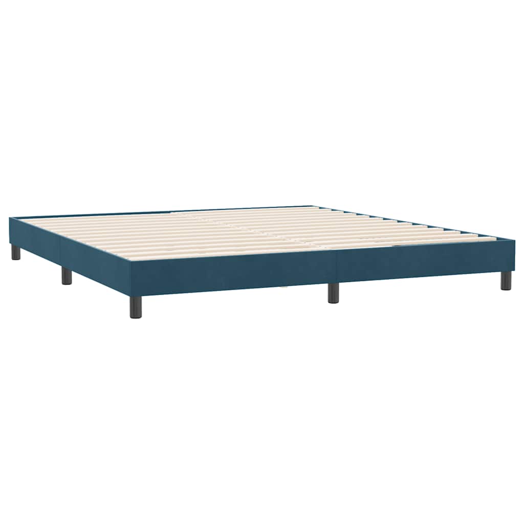 Cama sem molas/colchão 180x210 cm veludo azul-escuro