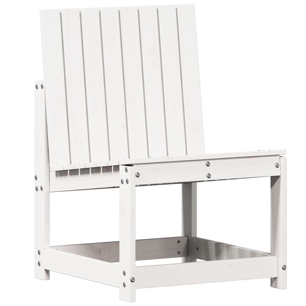 3 Pcs conjunto lounge de jardim madeira de pinho maciça branco