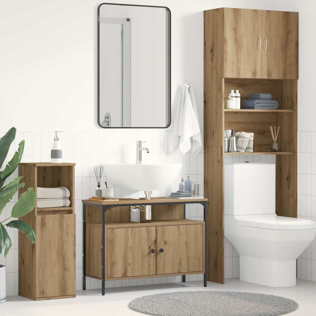 Armário para pia de banheiro carvalho artisiano 80 x 30 x 60 cm