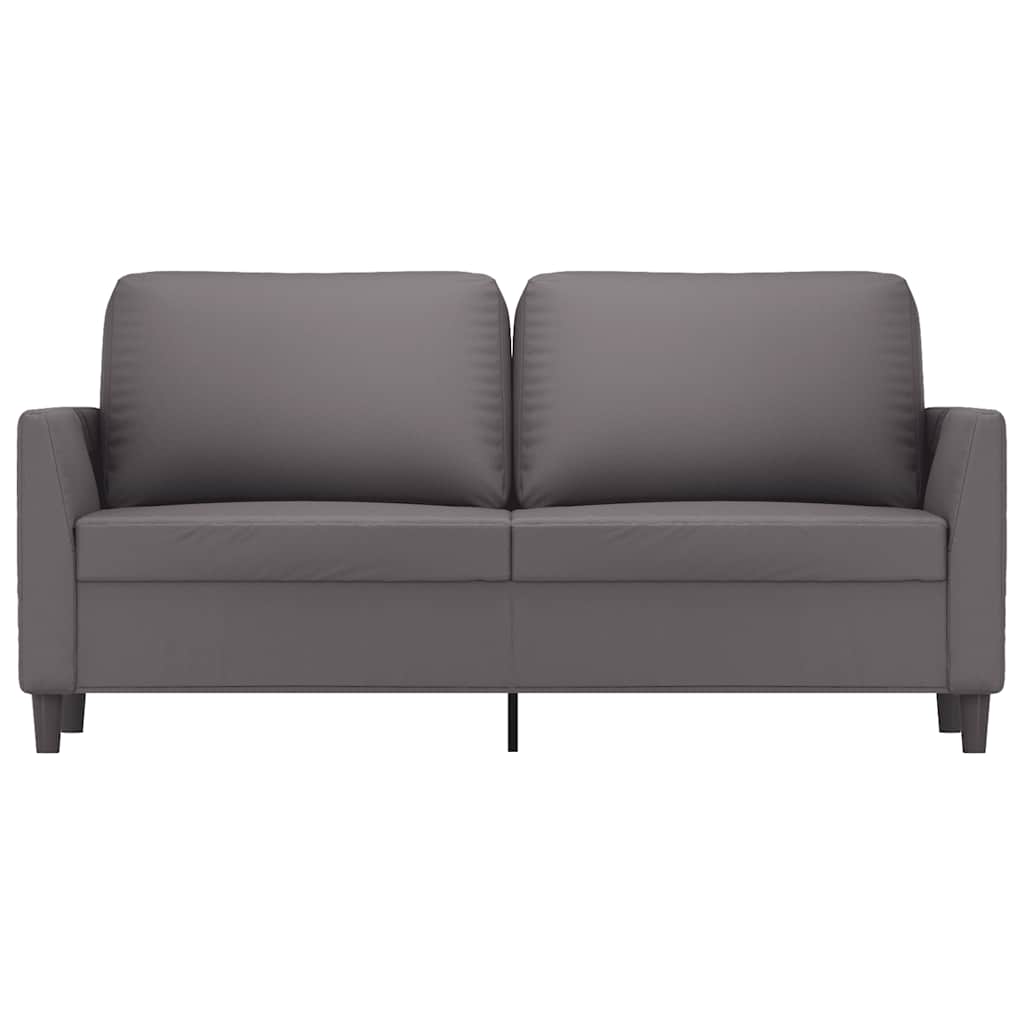 Sofá de 2 lugares 140 cm couro artificial cinza