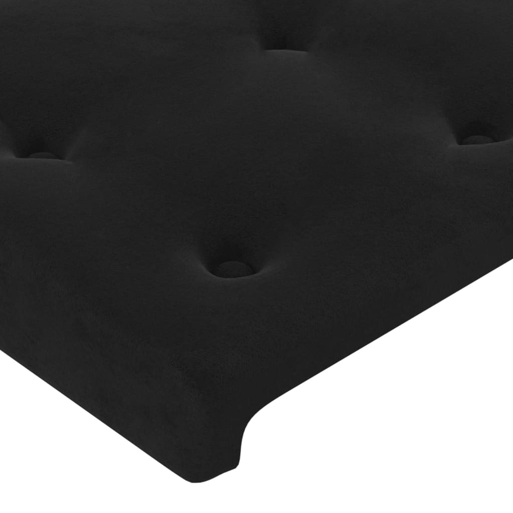 Cabeceira preta 100x5x118/128 cm veludo