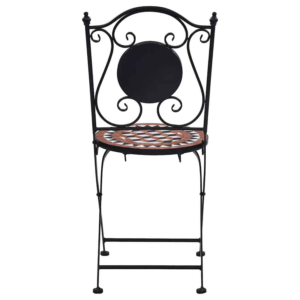 Cadeiras bistrô em mosaico 2 pcs cerâmica castanho