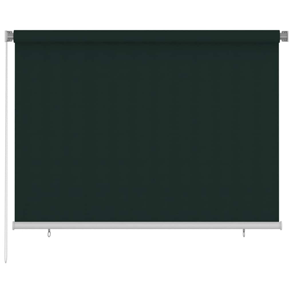 Estore de rolo para exterior 205 (l) x 140 (a) cm verde-escuro HDPE