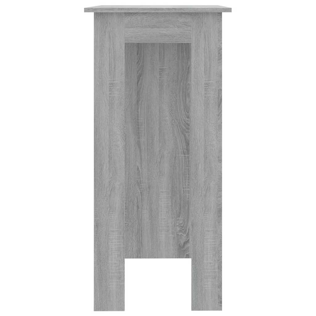 Mesa de bar c/ prateleiras derivados de madeira sonoma cinza