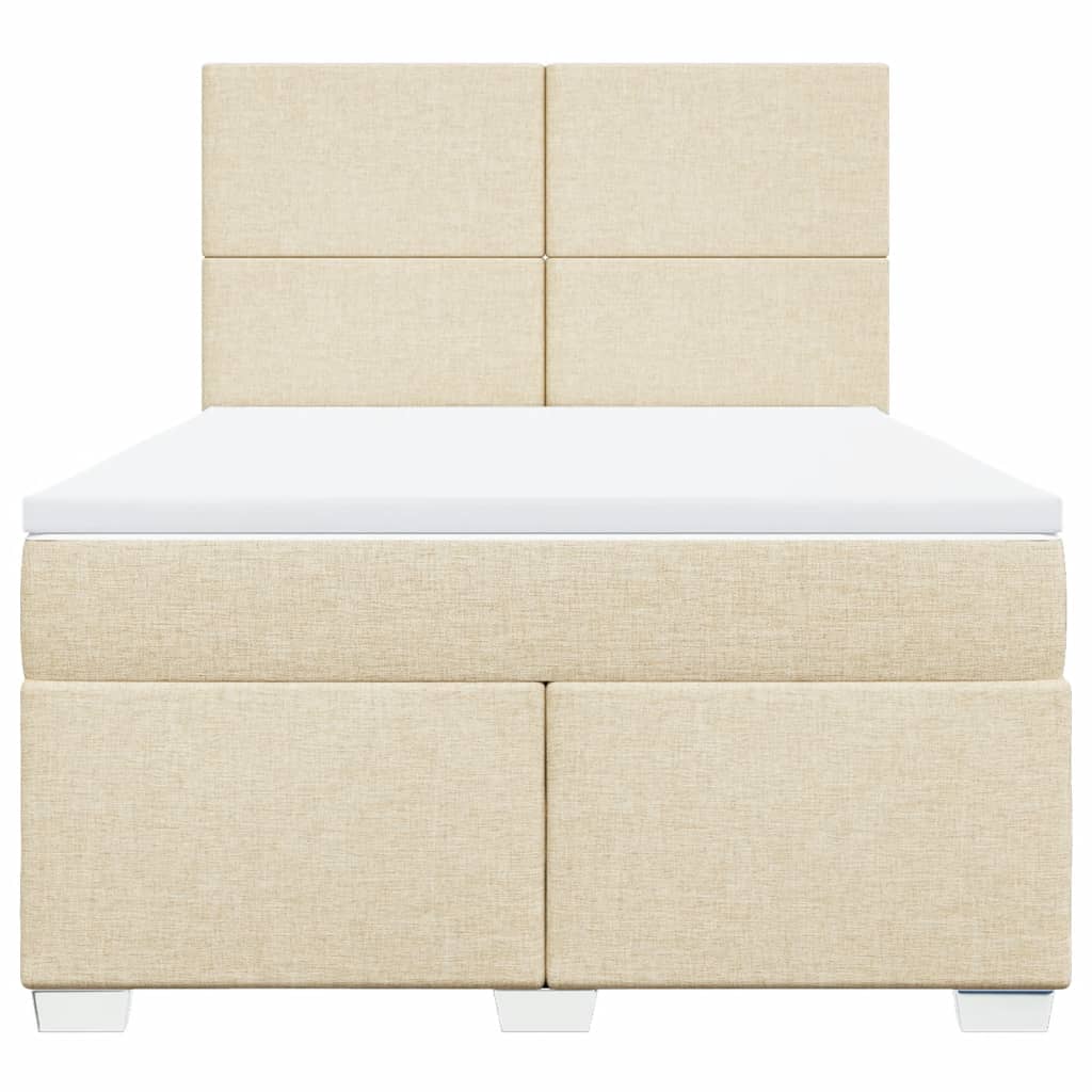 Cama com molas/colchão 140x190 cm tecido cor creme