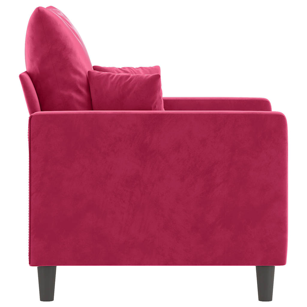 Poltrona 60 cm veludo vermelho-tinto