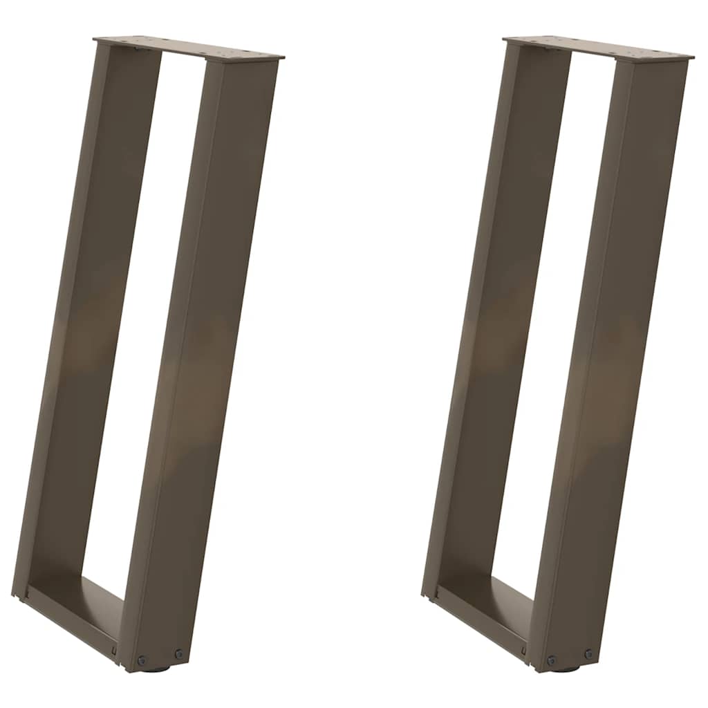 Pés de mesa de console em forma de u, 2 peças, aço natural, 28 x (72-73) cm, aço
