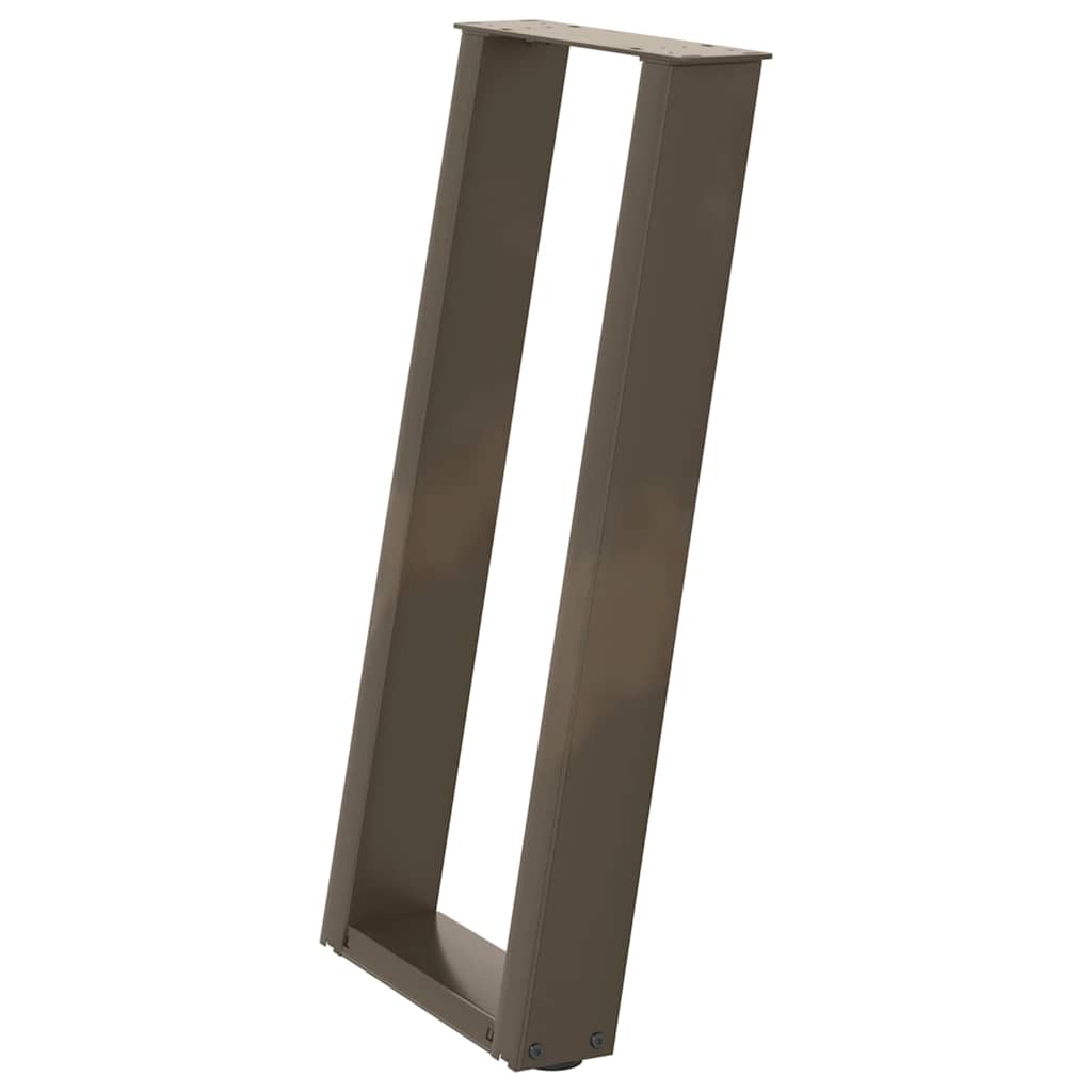 Pés de mesa de console em forma de u, 2 peças, aço natural, 28 x (72-73) cm, aço