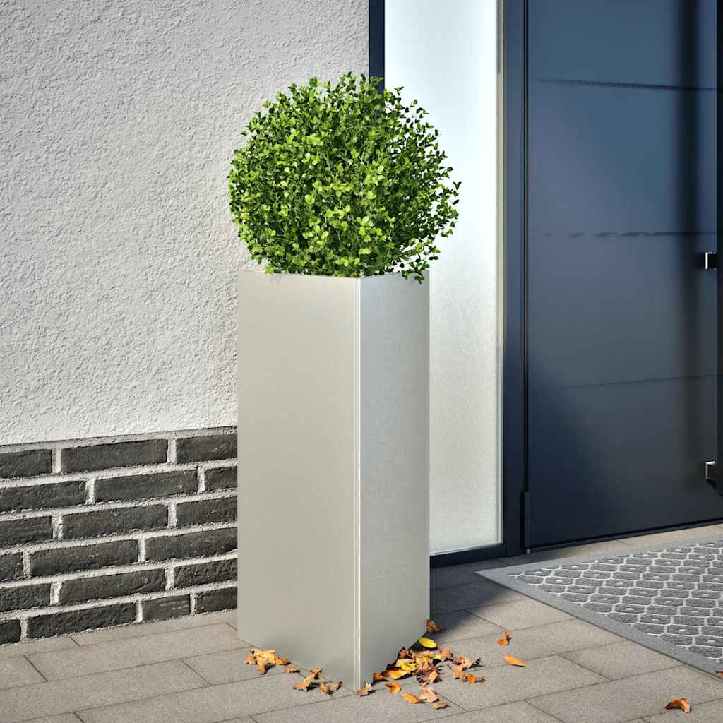 Vaso/floreira de jardim triangular 40x34,5x75 cm aço inoxidável